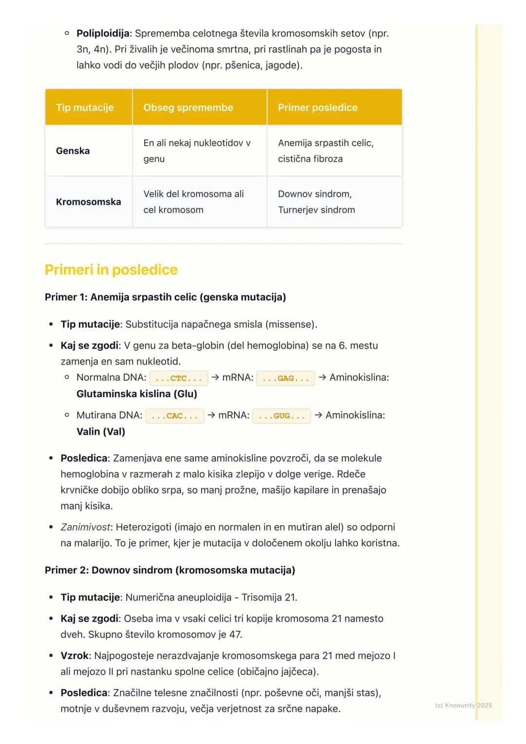 # Mutacije
Kaj so mutacije?
Mutacije so trajne spremembe v dednem materialu (DNA). So naključne in
se lahko zgodijo v katerikoli celici. S
