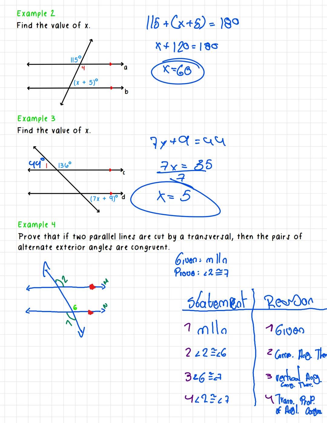 3.2 Parallel Lines & Transversals
Objective: Prove and use theorems about parallel lines.
Theorem
3.1 Corresponding Angles Theorem
If two pa
