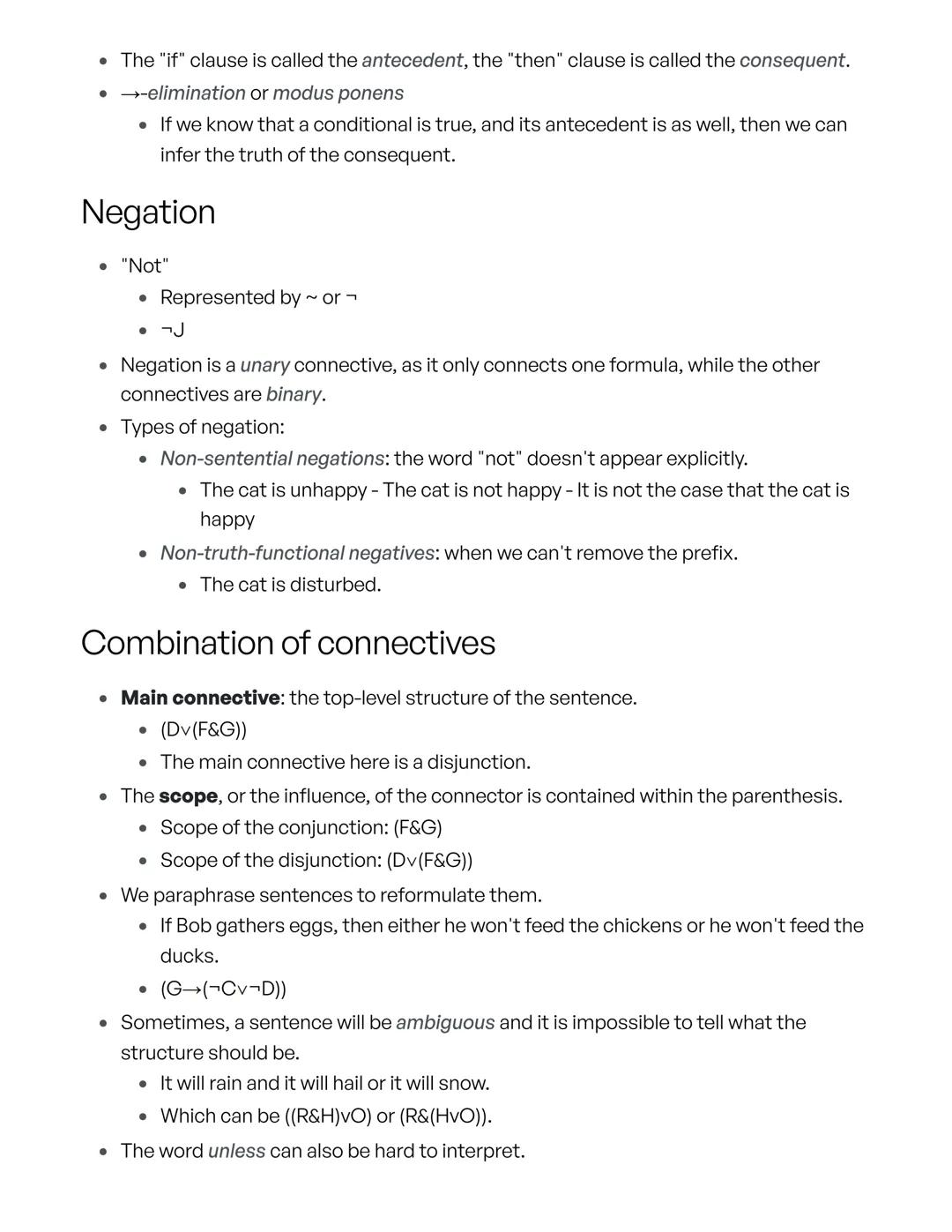 OLI-2. Syntax and symbolization
Atomic Formulae and Logical Connectives
• Two categories:
• Atomic formulae: sentences with no logically rel