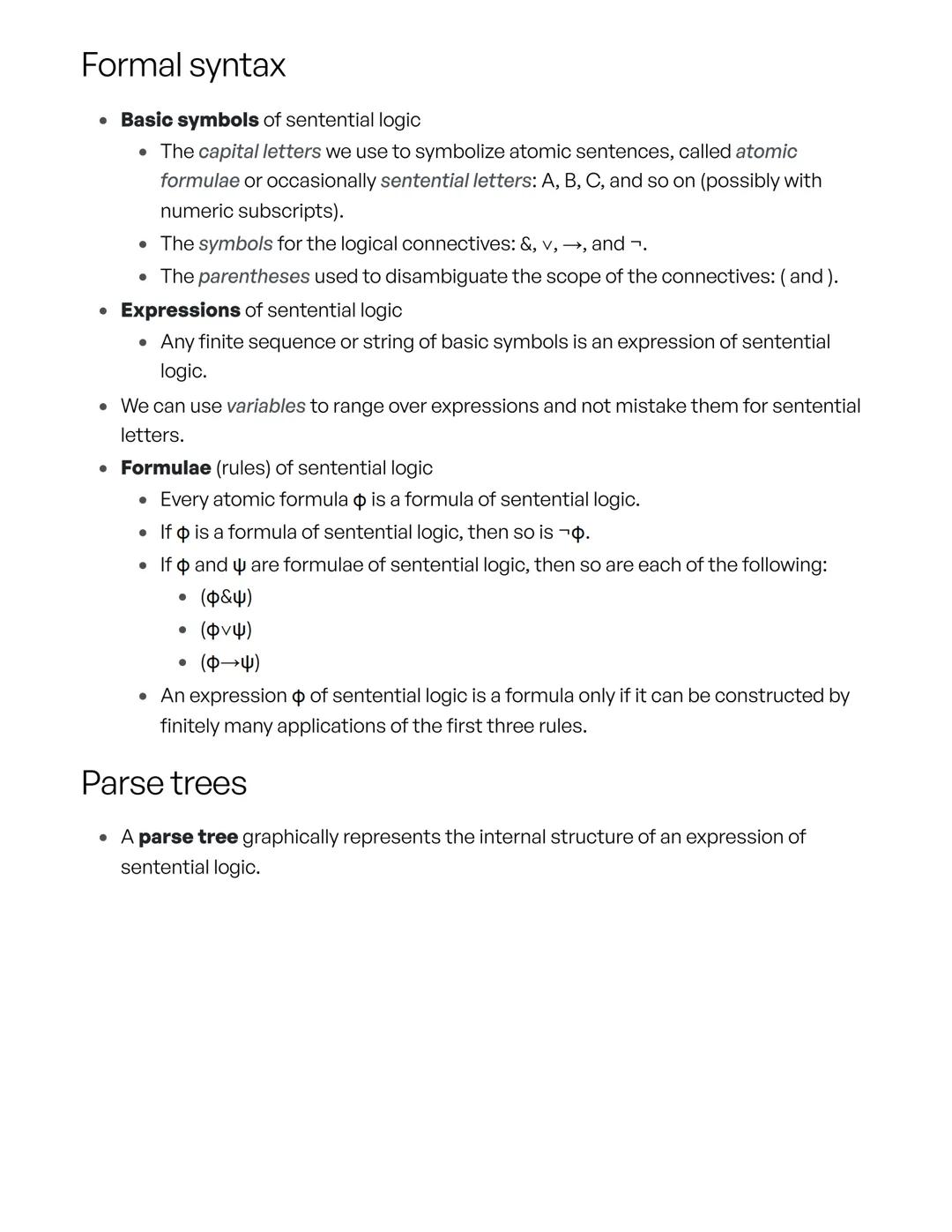 OLI-2. Syntax and symbolization
Atomic Formulae and Logical Connectives
• Two categories:
• Atomic formulae: sentences with no logically rel