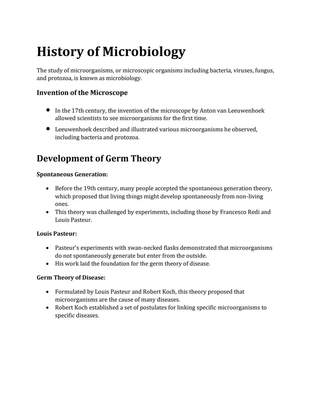 History Of Microbiology
