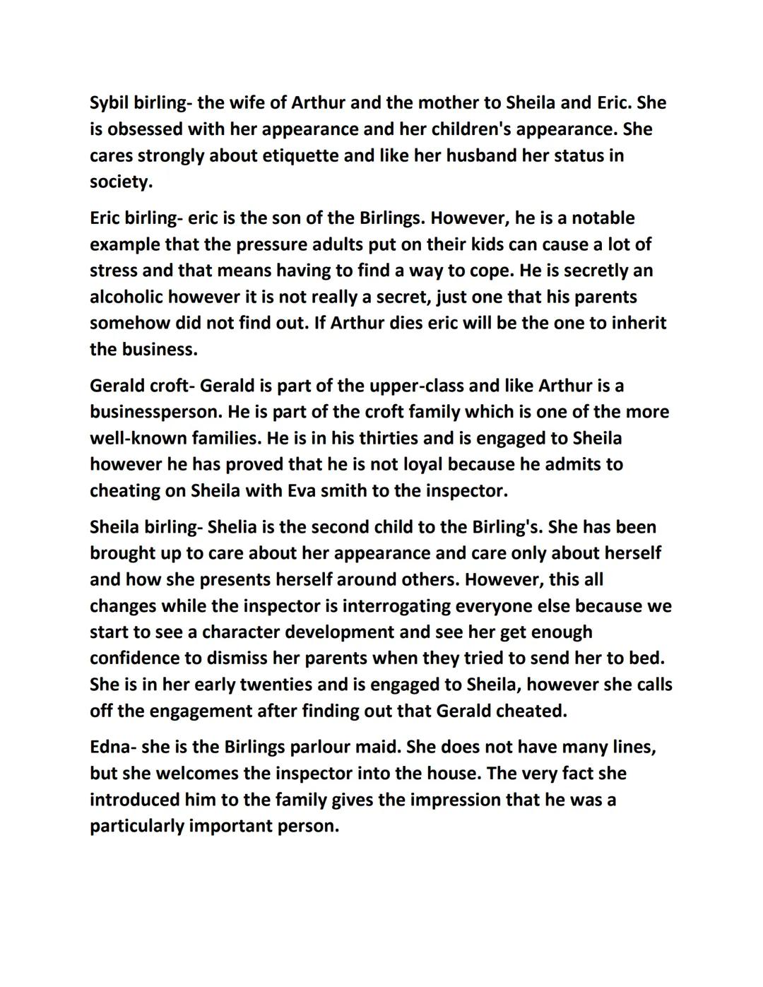 Introduction to 'An Inspector Calls'
This play is about society and class dived for example if you were
poor, you were classed as 'working c