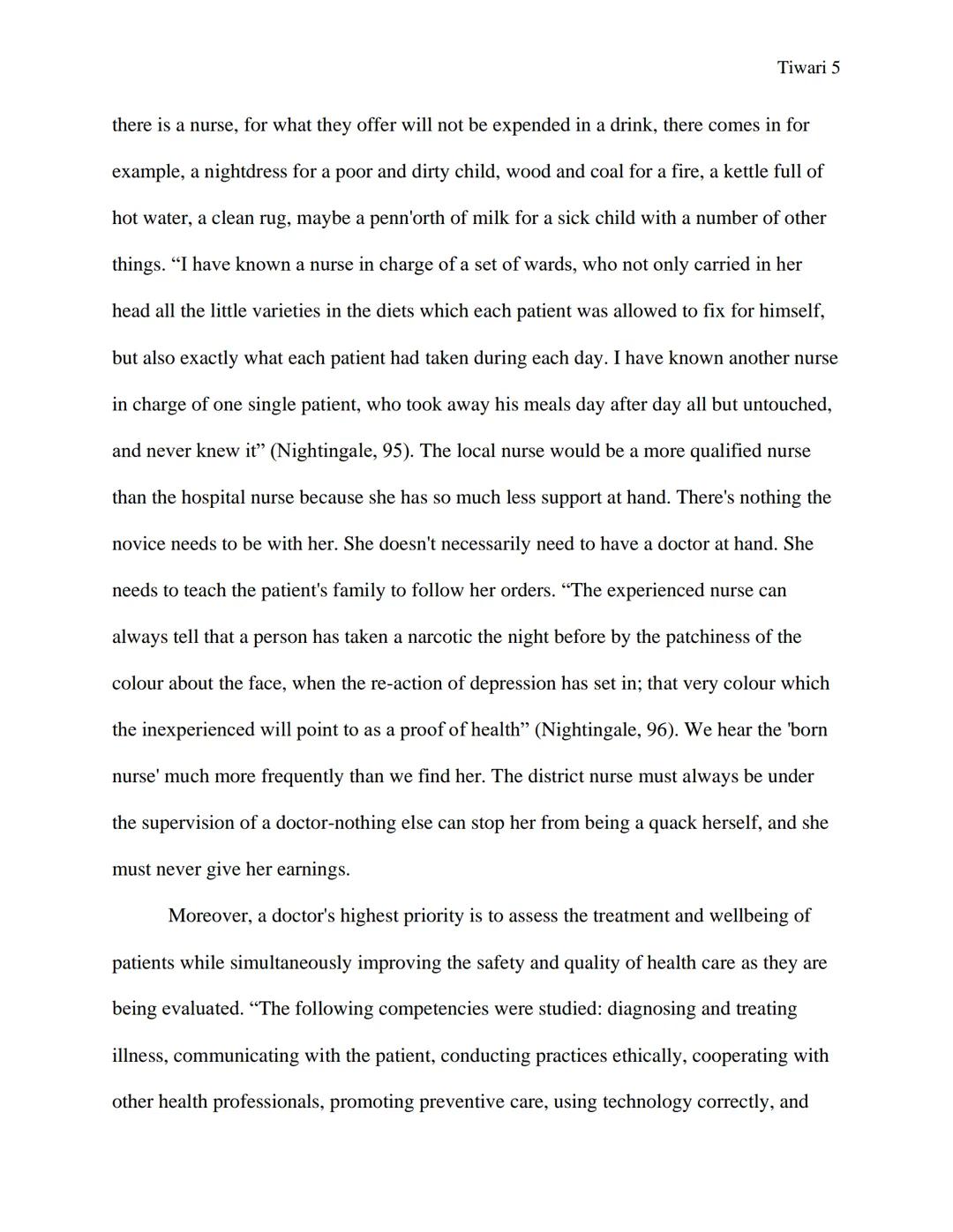 Tiwari 1
WW2 & The Continuation of Nursing
Written by Mahak Tiwari
Professors Michael Plotkin & Christina Yamanaka
Honors History of Sci