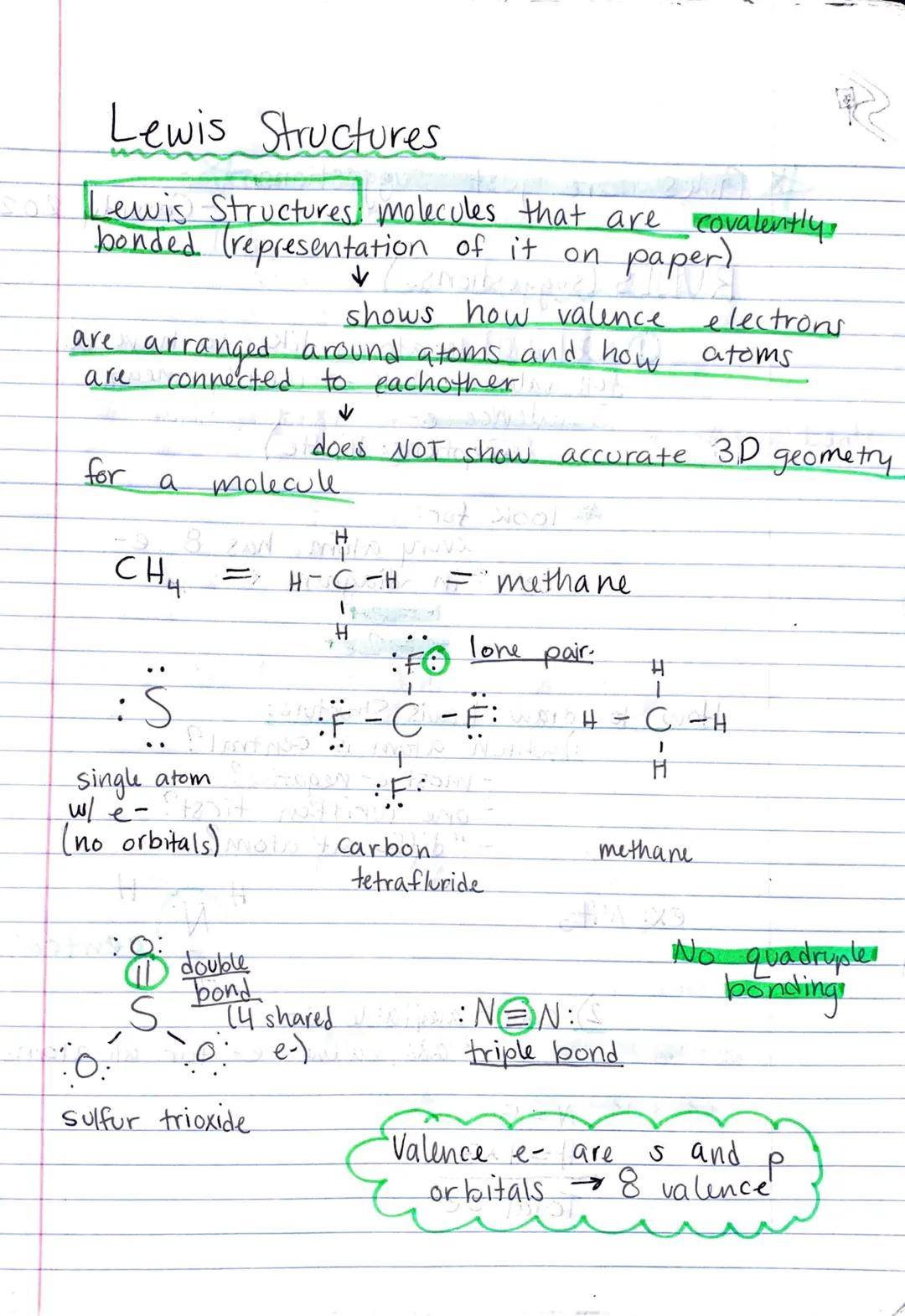 Lewis Structures
Lewis Structures molecules that are covalently,
bonded (representation of it on paper)
✓
A
shows how valence electrons
atom