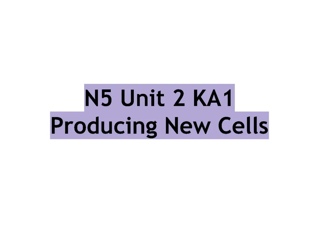 producing new cells