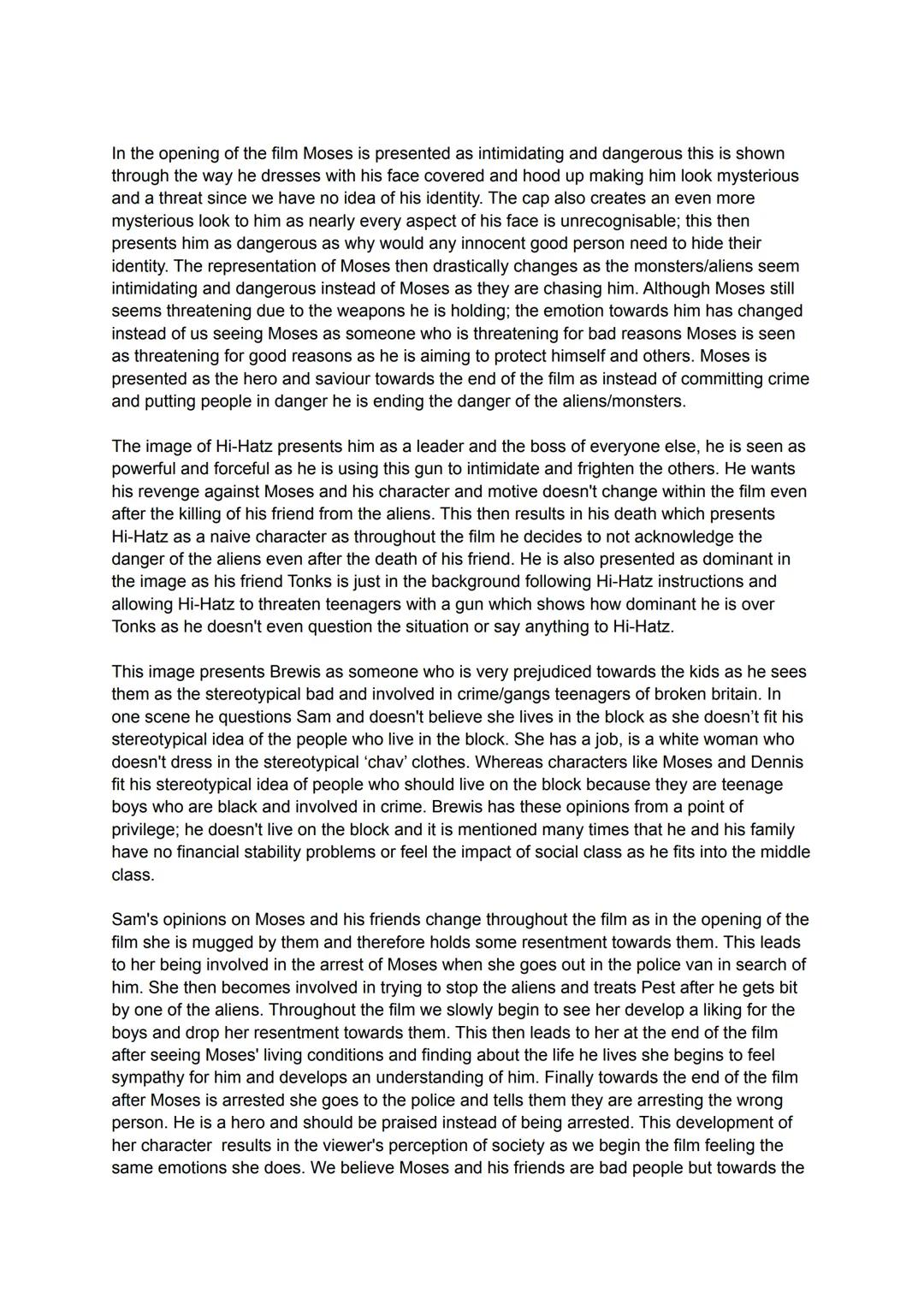 Visual Example: Look at these two images of Moses
One is from the start of the film and one from near the end of the film
How has the repres