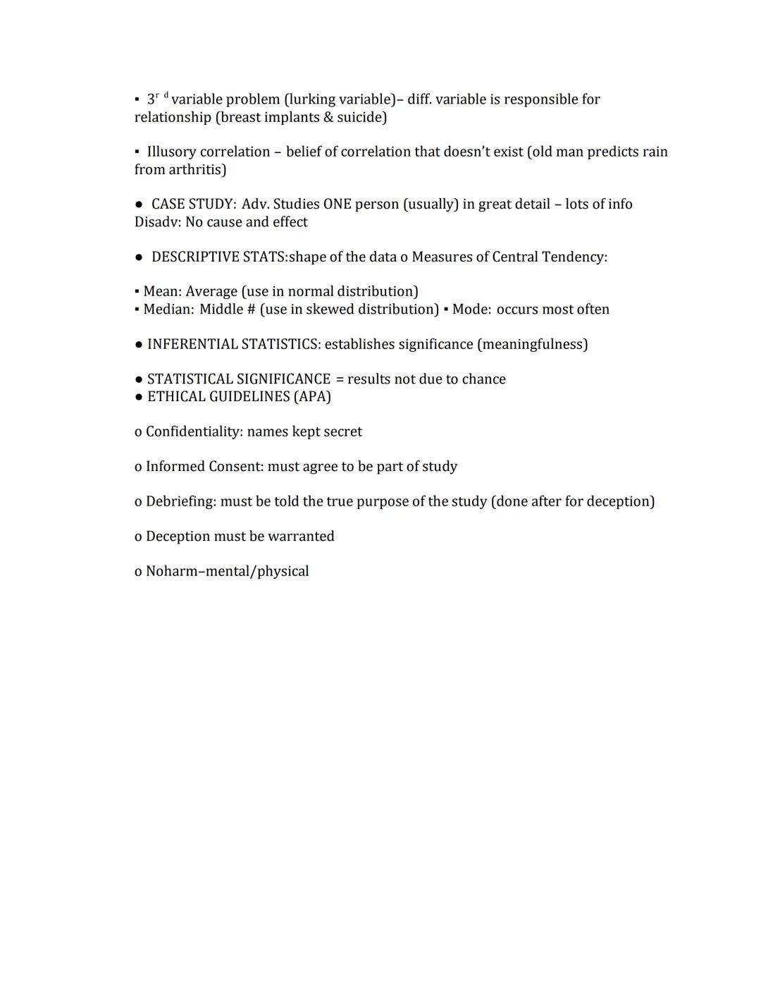 AP Psychology:
History and Approaches Notes:
• EARLY APPROACHES
o Structuralism - used INTROSPECTION (act of looking inward to examine menta