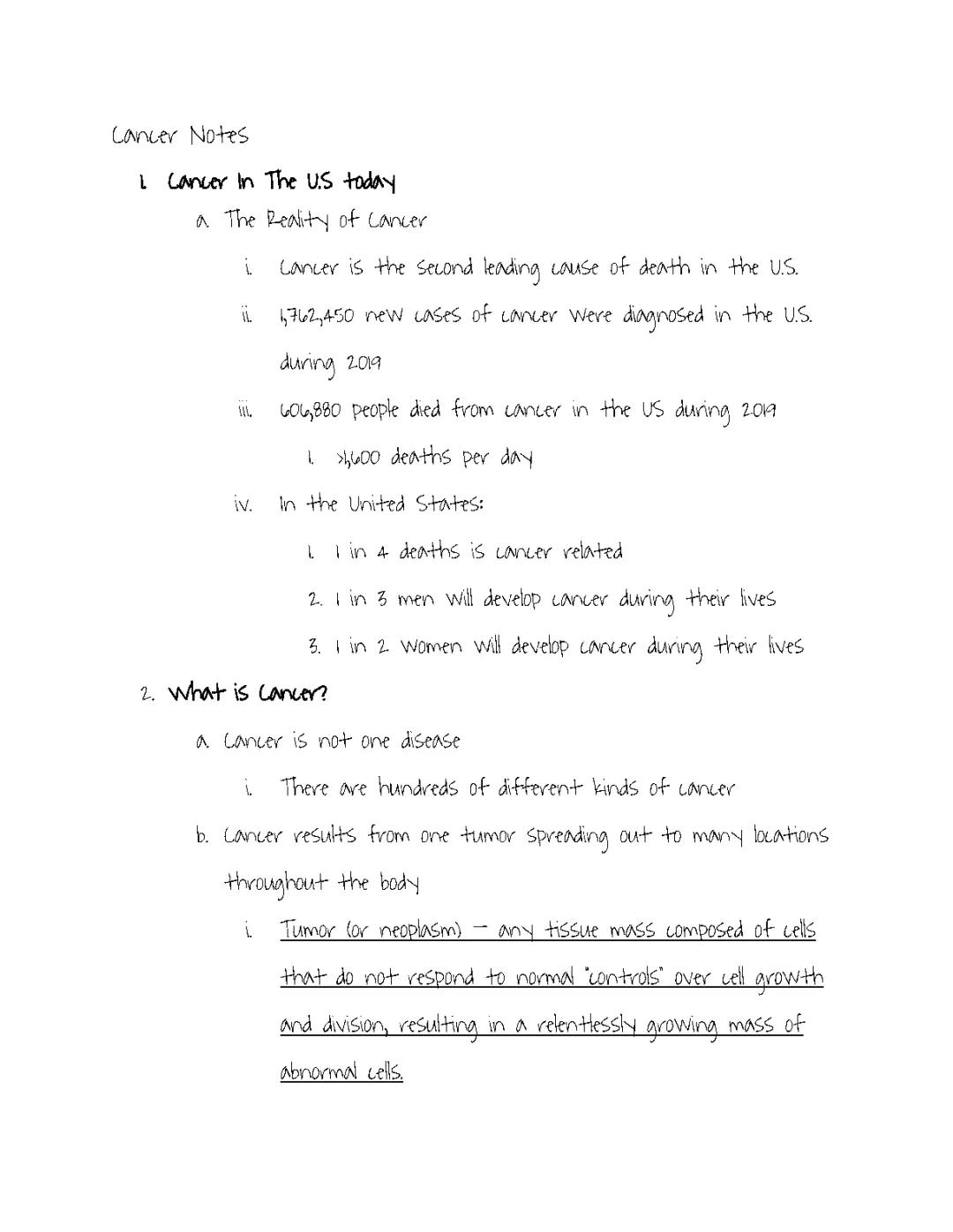 Understanding Cancer: Key Notes and Basics