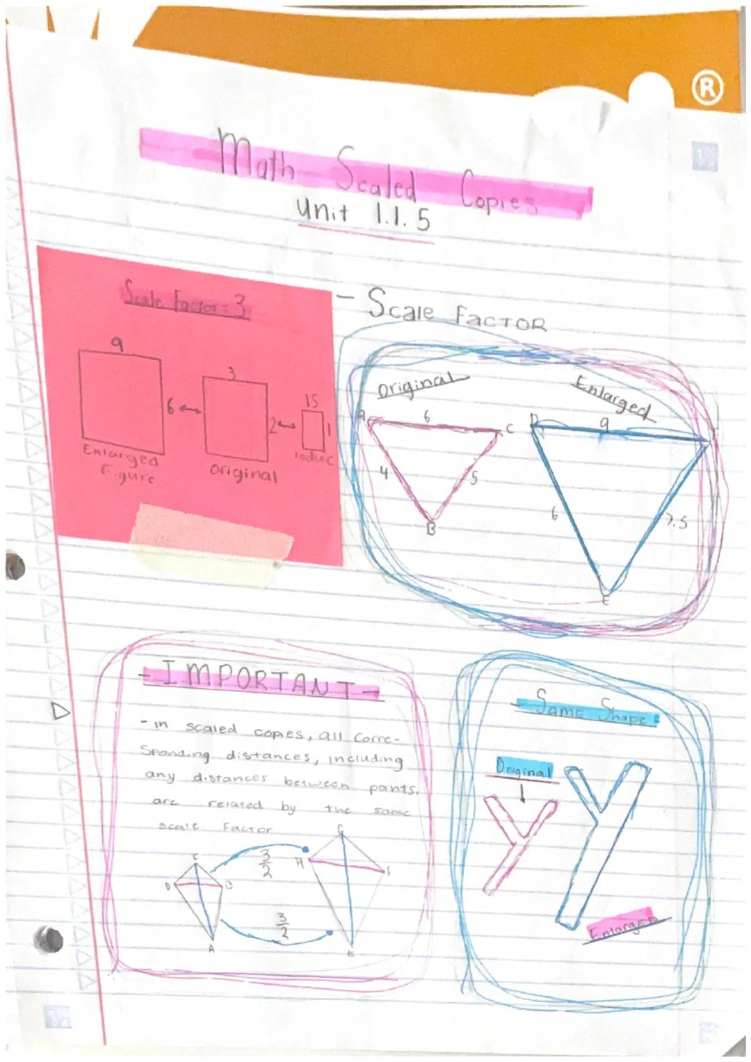 What
For
of triangle
ABC.
Side
Specific
when determen.
Scaled
copy ?
Math Unit
Sealed.
B
A Scaled copy IS. A
Figure where every length-
figu