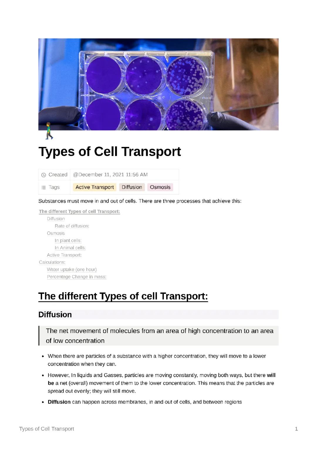 Types of cell transport