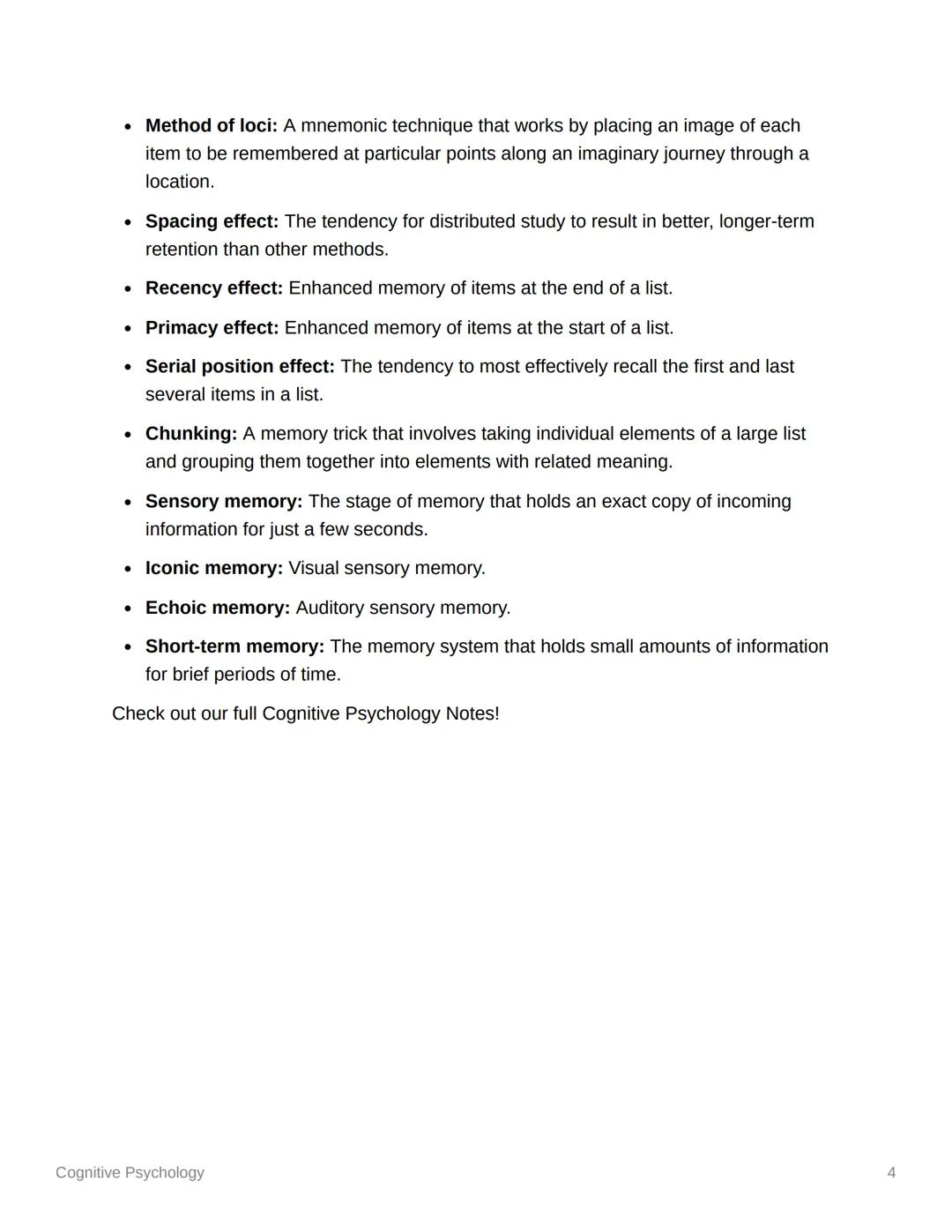 Cognitive Psychology
Cognitive Psychology notes
Cognitive psychology is the scientific study of the mind and mental processes. It aims to
un