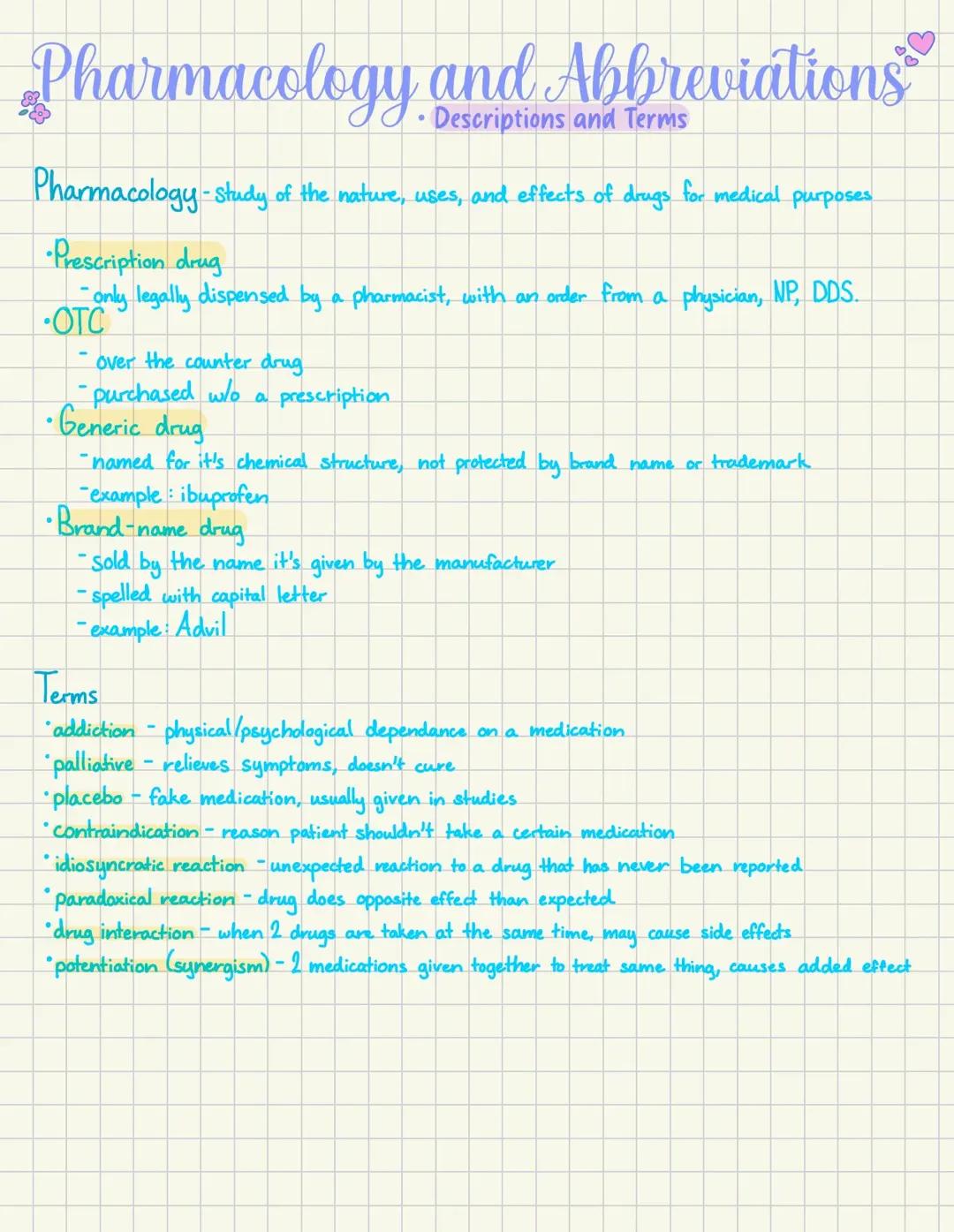 Comprehensive Guide to Pharmacology Terms