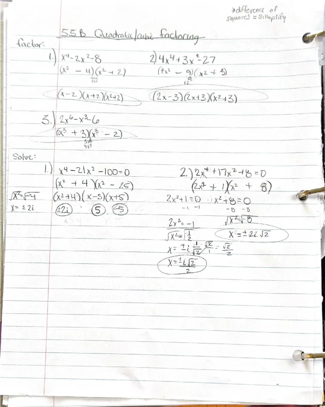 5.2 Dividing Polynomials
Divisor (x+c) or (x-c): synthetic diüson
Divisor in other form(not linear, leading coe #1)
Remainers written as