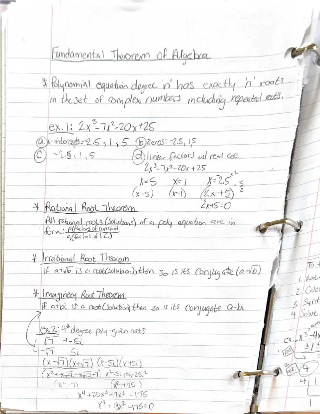 5.2 Dividing Polynomials
Divisor (x+c) or (x-c): synthetic diüson
Divisor in other form(not linear, leading coe #1)
Remainers written as