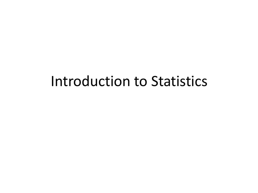 Introduction to Statistics: Key Concepts