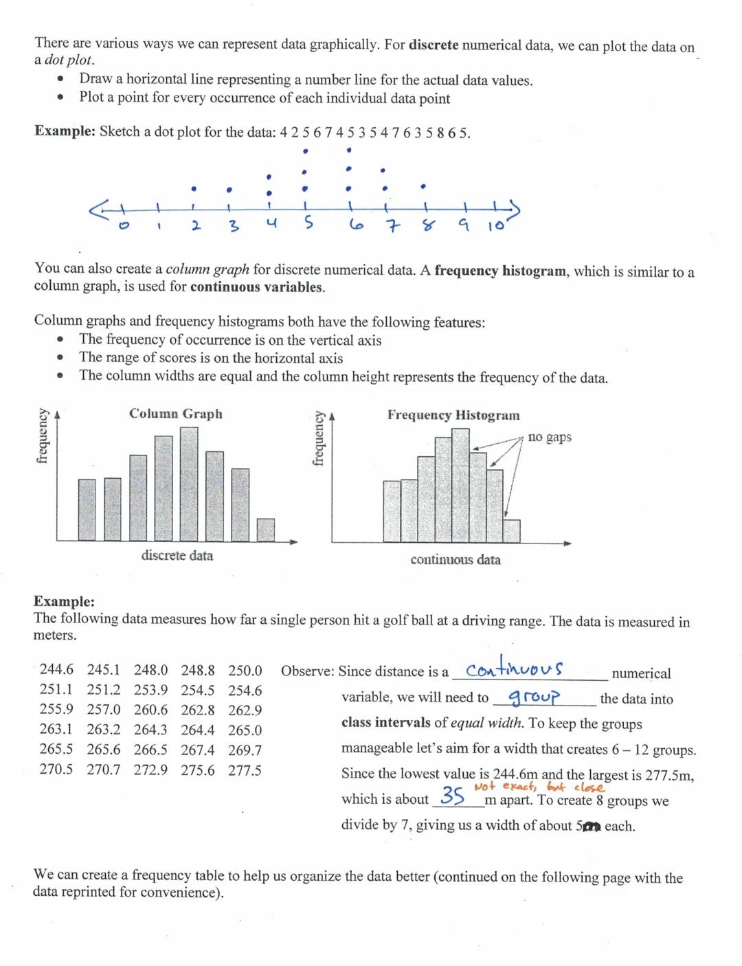 Algebra 1
Introduction to Descriptive Statistics Notes
Statistics is all about data. Without data to talk about or to analyze or question, s