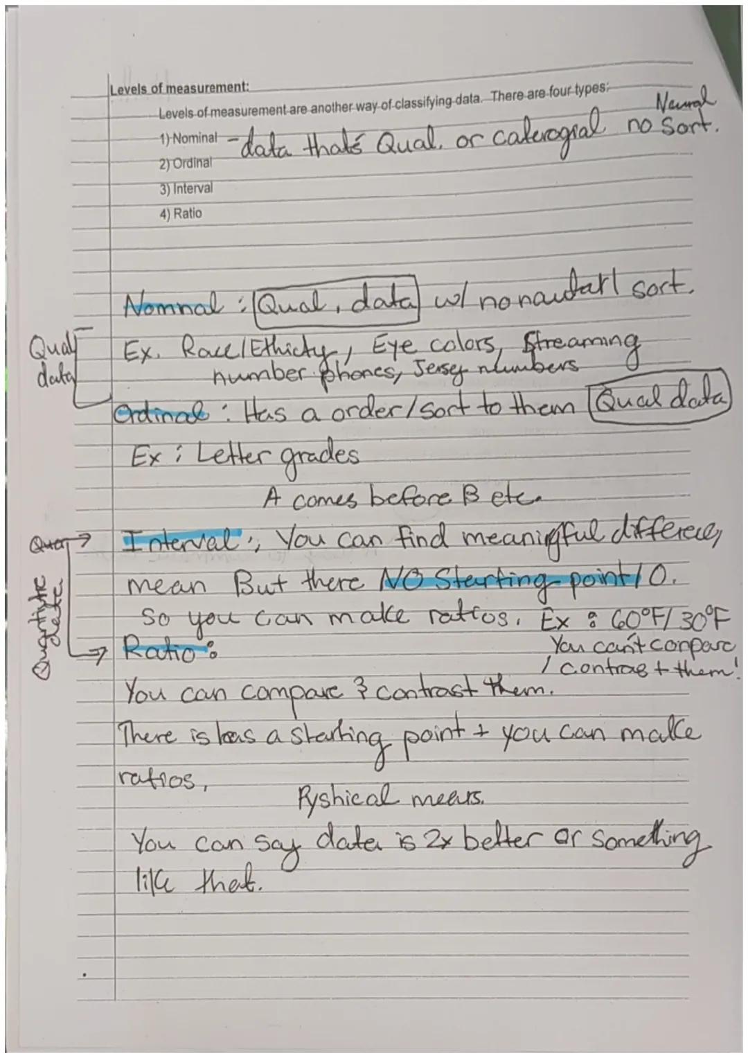 Section 1.3: Frequency, Frequency Tables, and Levels of Measurement
Goals:
1) Determine the appropriate level of measurement for data.
2) Kn