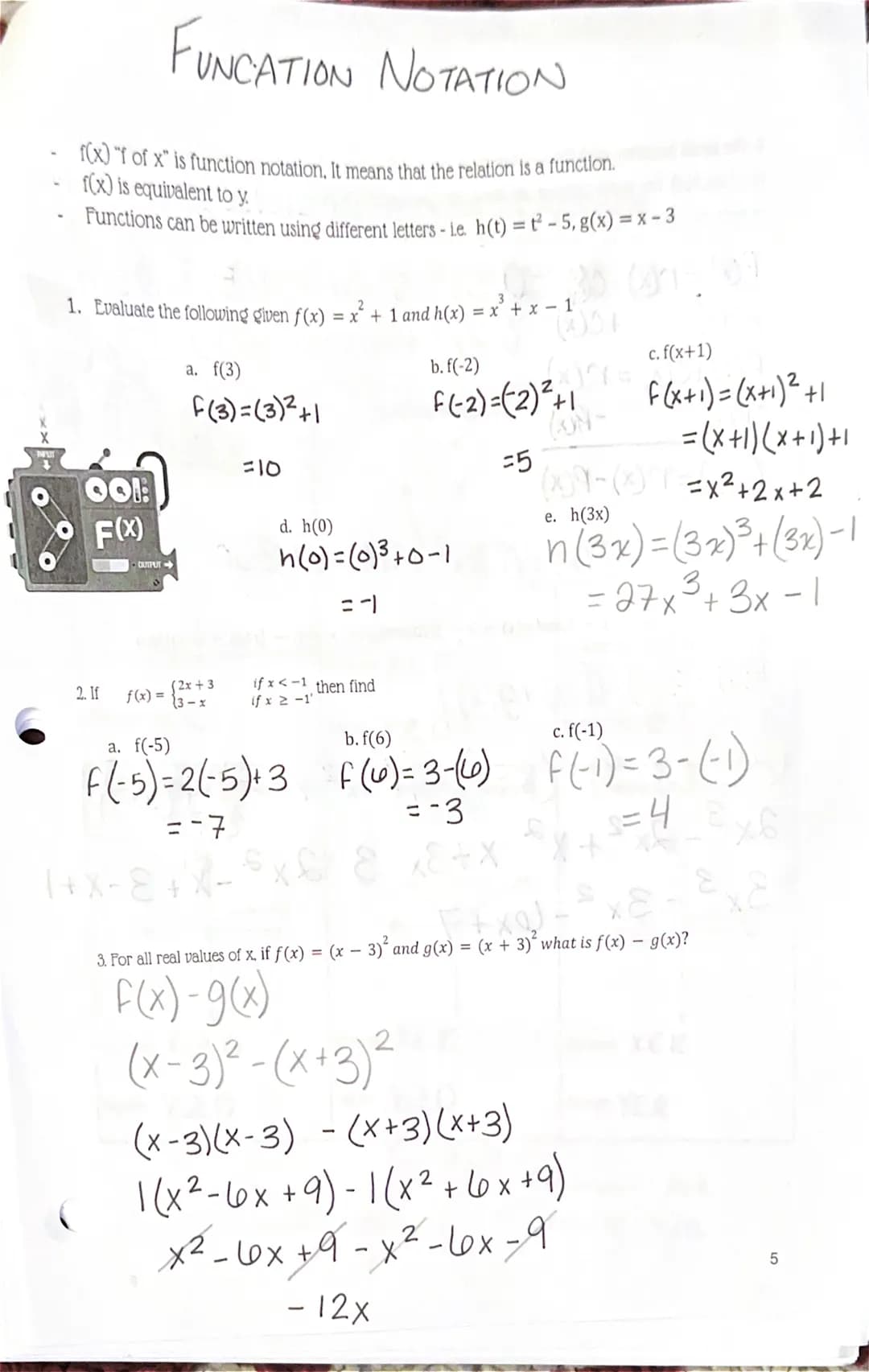 # FUNCATION NOTATION
- f(x) "f of x" is function notation, It means that the relation is a function.
- f(x) is equivalent to y
- Functions c