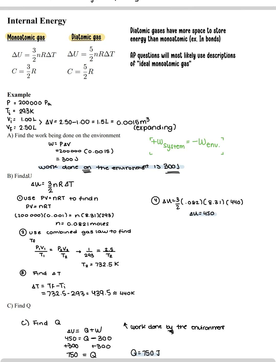 The Laws of Thermodynamics
Work
→F WO
-FW<0
AX ↑ F W=0
environment
↑+
system
A
Fa
Fil
Hexpand
compress
112.
*Work done by the gas
Consider: