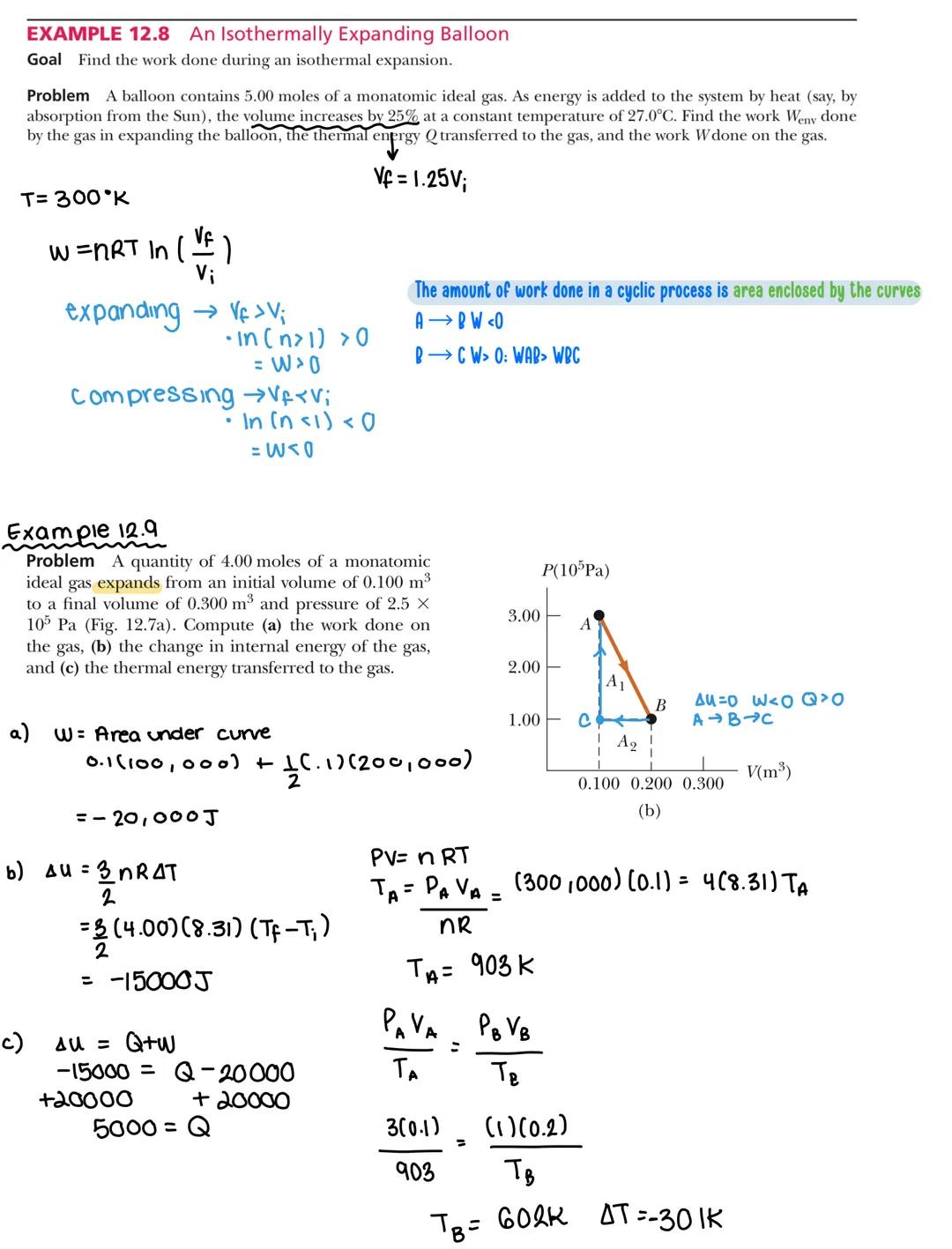 The Laws of Thermodynamics
Work
→F WO
-FW<0
AX ↑ F W=0
environment
↑+
system
A
Fa
Fil
Hexpand
compress
112.
*Work done by the gas
Consider: