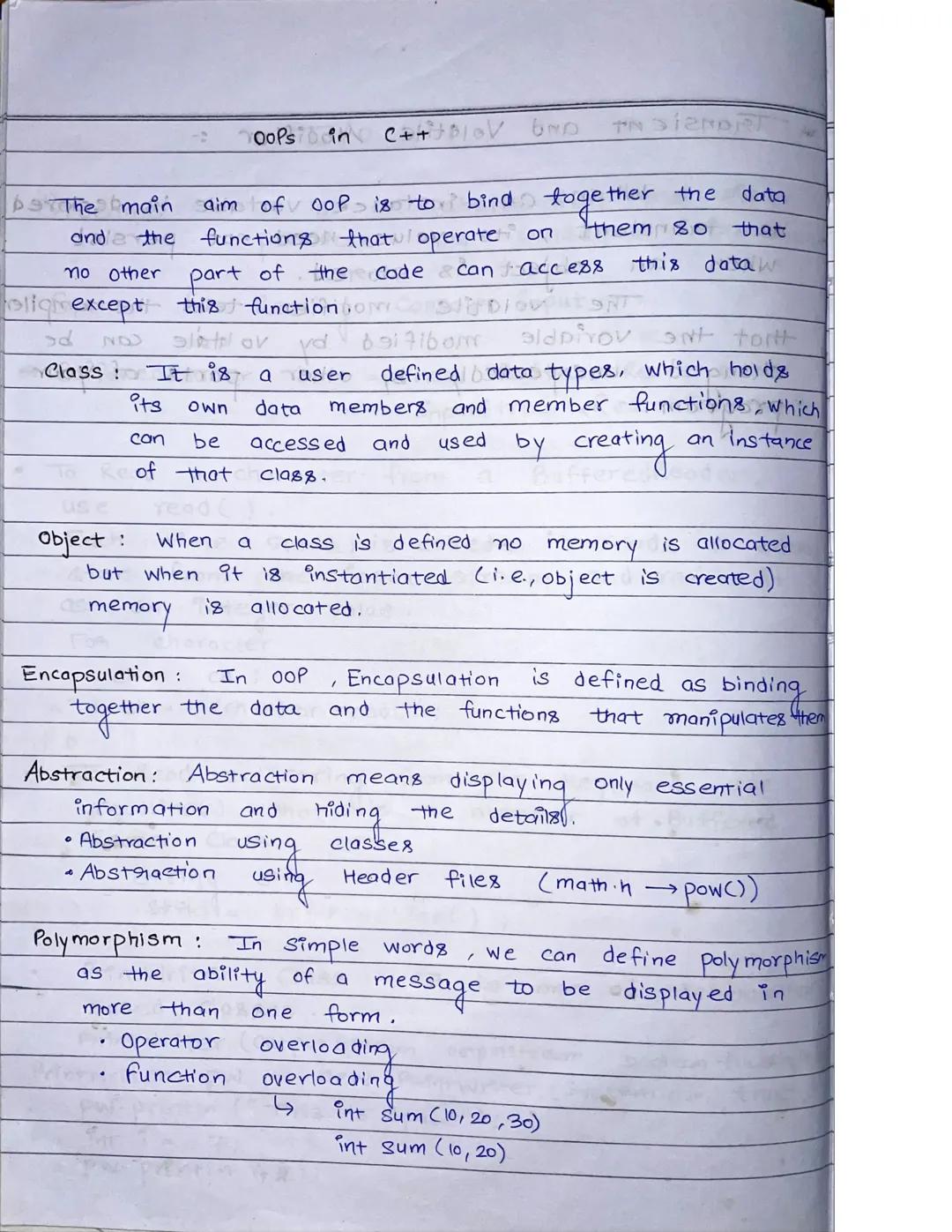Object :
The main
them 80
aim of oop is to bind together the
and the functions that operate on
no other part of the code & can access
this f