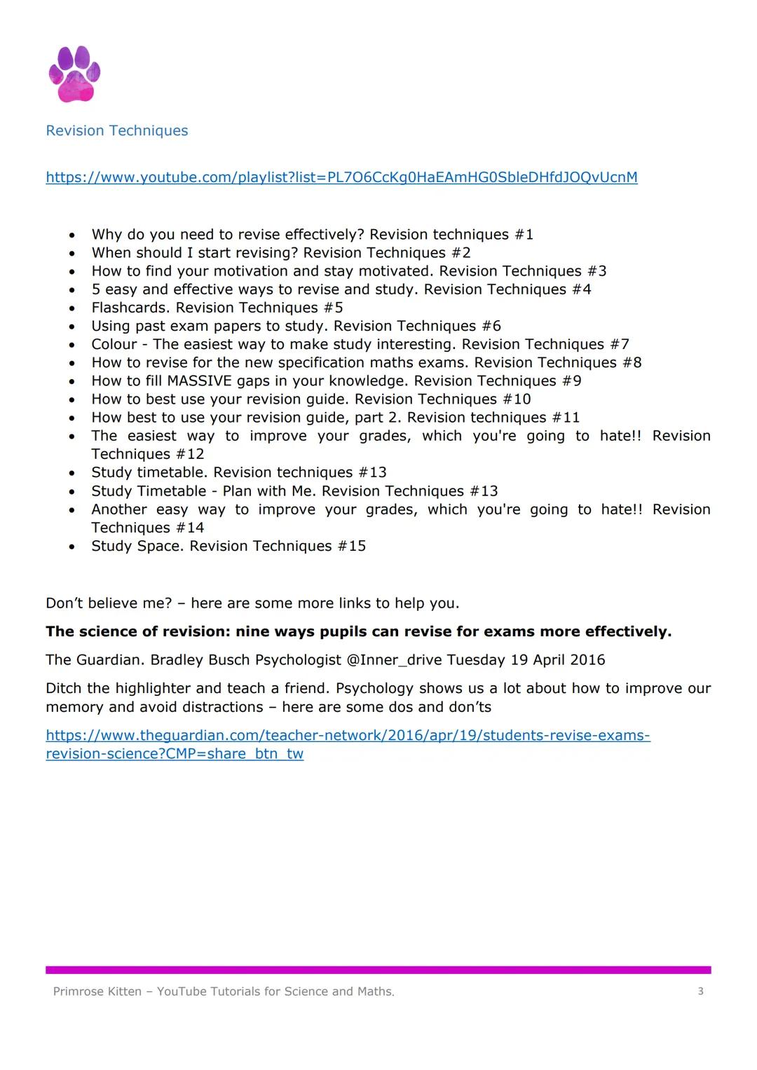 Maths
Revision
Guide
Higher
Tier
Primrose
Primrose Kitten
YouTube tutorials for GCSE and A-Level
√
☑
r
(-2лr
A²=
B+
C²
BOO Chances are if yo
