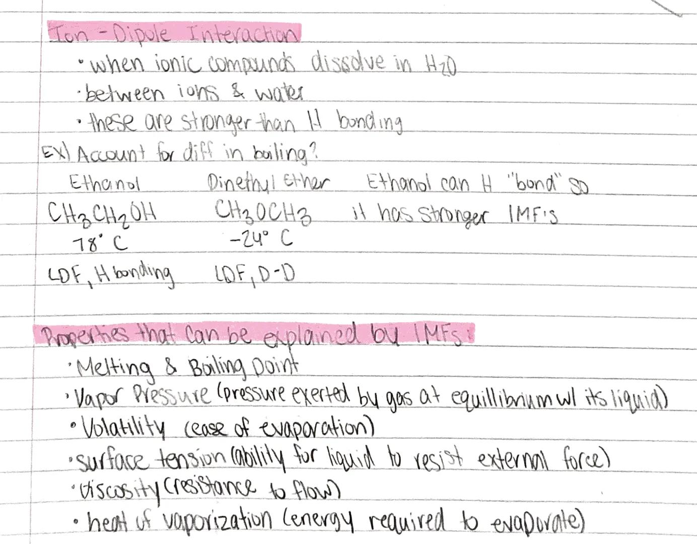13.1 Intermolecular forces
-Dipole-Dipole ** H-Bunding
•2 polar molecules.
•F₁0, N wa
optimize attraction
"H bonded to it
Strong
weaks
J
·bi