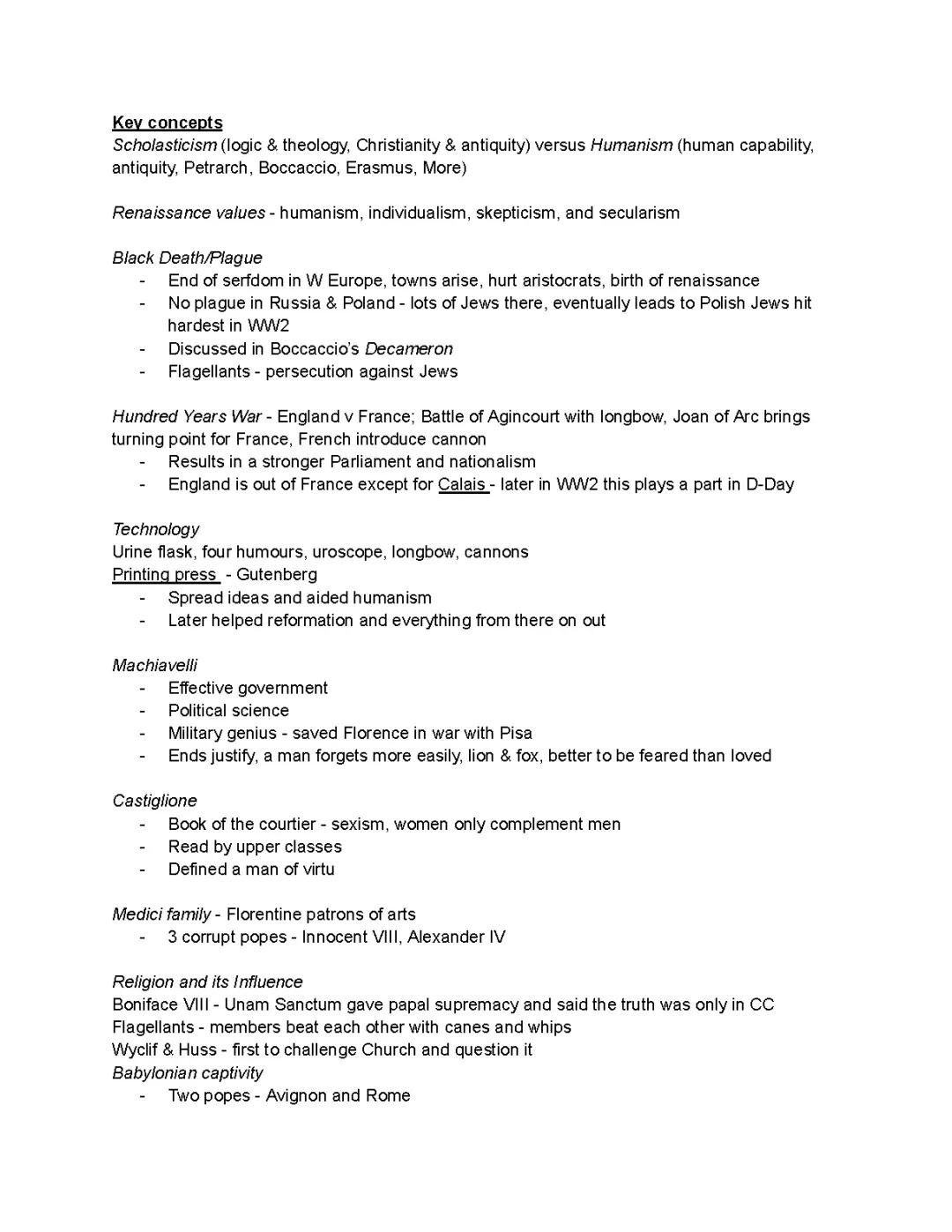 Comprehensive AP European History Renaissance Study Guide