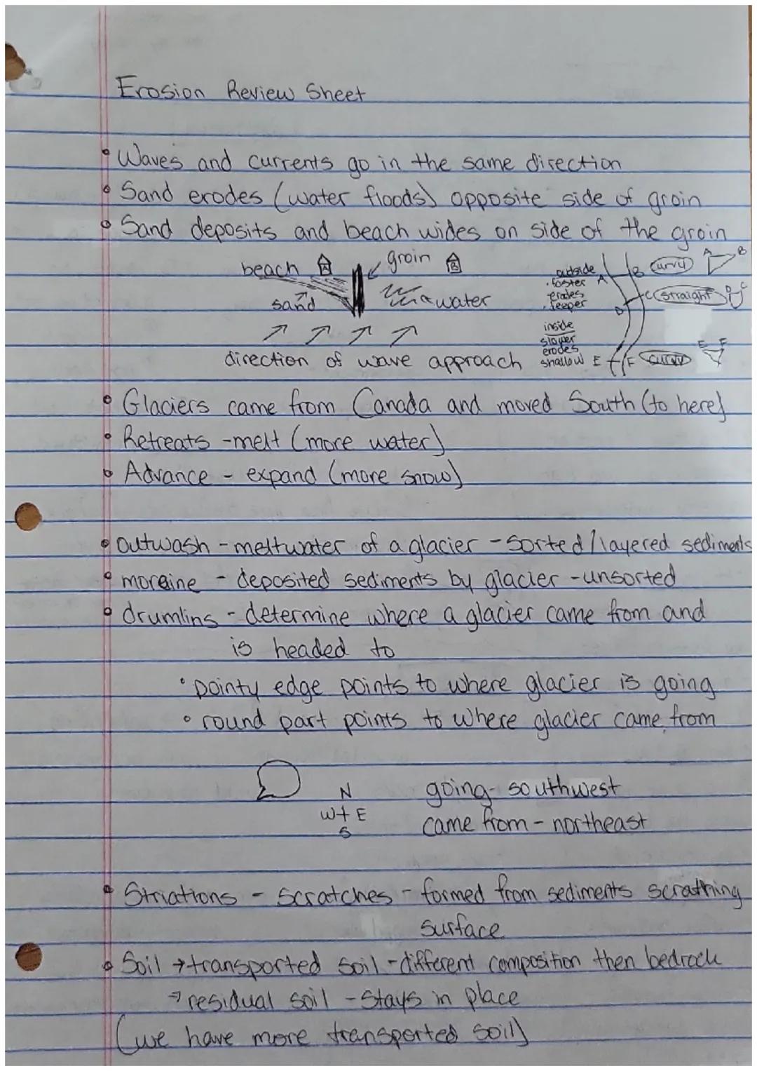 Weathering & Erosion Review Sheet
Physical Weathering- the breakdown of rock into smaller
pieces with NO CHANGE in the chemical composition