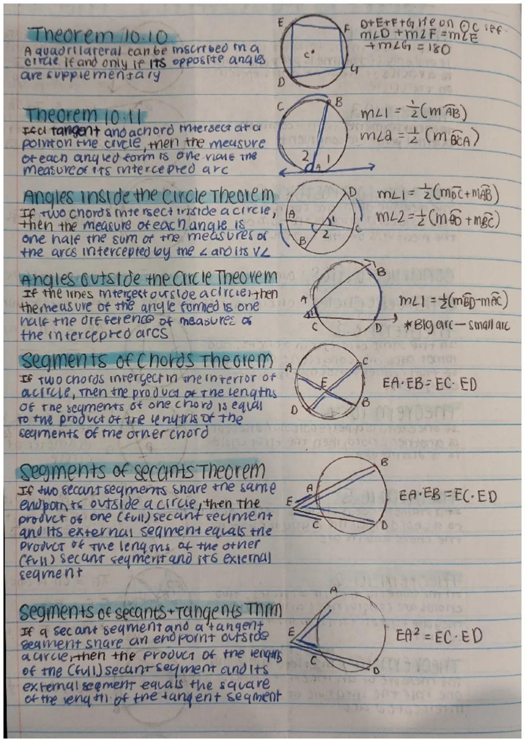 # ~uniz 10 postulates - theorens
Theorem 10.1
Inaplane, a vine is tangent to a circle
le and only if the line is perpendicular
to a radius