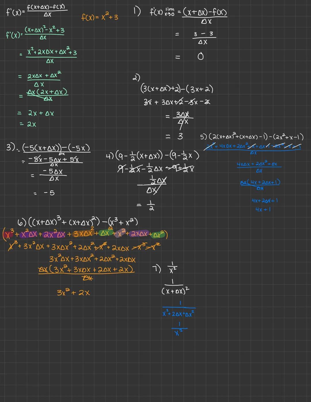 5) f(x)=$\sqrt{x}$+4 $\rightarrow$ (x+4)$^{1/2}$$\rightarrow$ $^{1/2}$(x+4)$^{-1/2}$$\rightarrow$ $^{1/2}$$\frac{1}{2\sqrt{x}}$+4
Lesson 2.