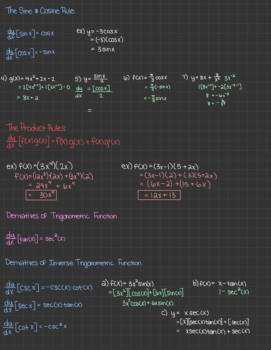 5) f(x)=$\sqrt{x}$+4 $\rightarrow$ (x+4)$^{1/2}$$\rightarrow$ $^{1/2}$(x+4)$^{-1/2}$$\rightarrow$ $^{1/2}$$\frac{1}{2\sqrt{x}}$+4
Lesson 2.