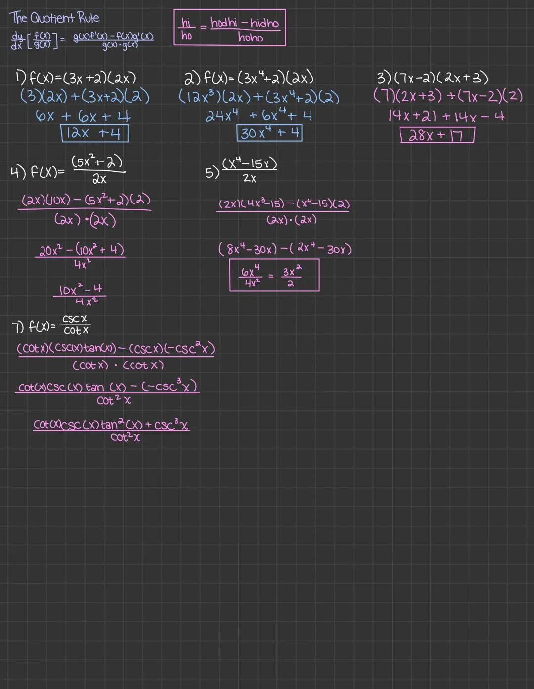 5) f(x)=$\sqrt{x}$+4 $\rightarrow$ (x+4)$^{1/2}$$\rightarrow$ $^{1/2}$(x+4)$^{-1/2}$$\rightarrow$ $^{1/2}$$\frac{1}{2\sqrt{x}}$+4
Lesson 2.