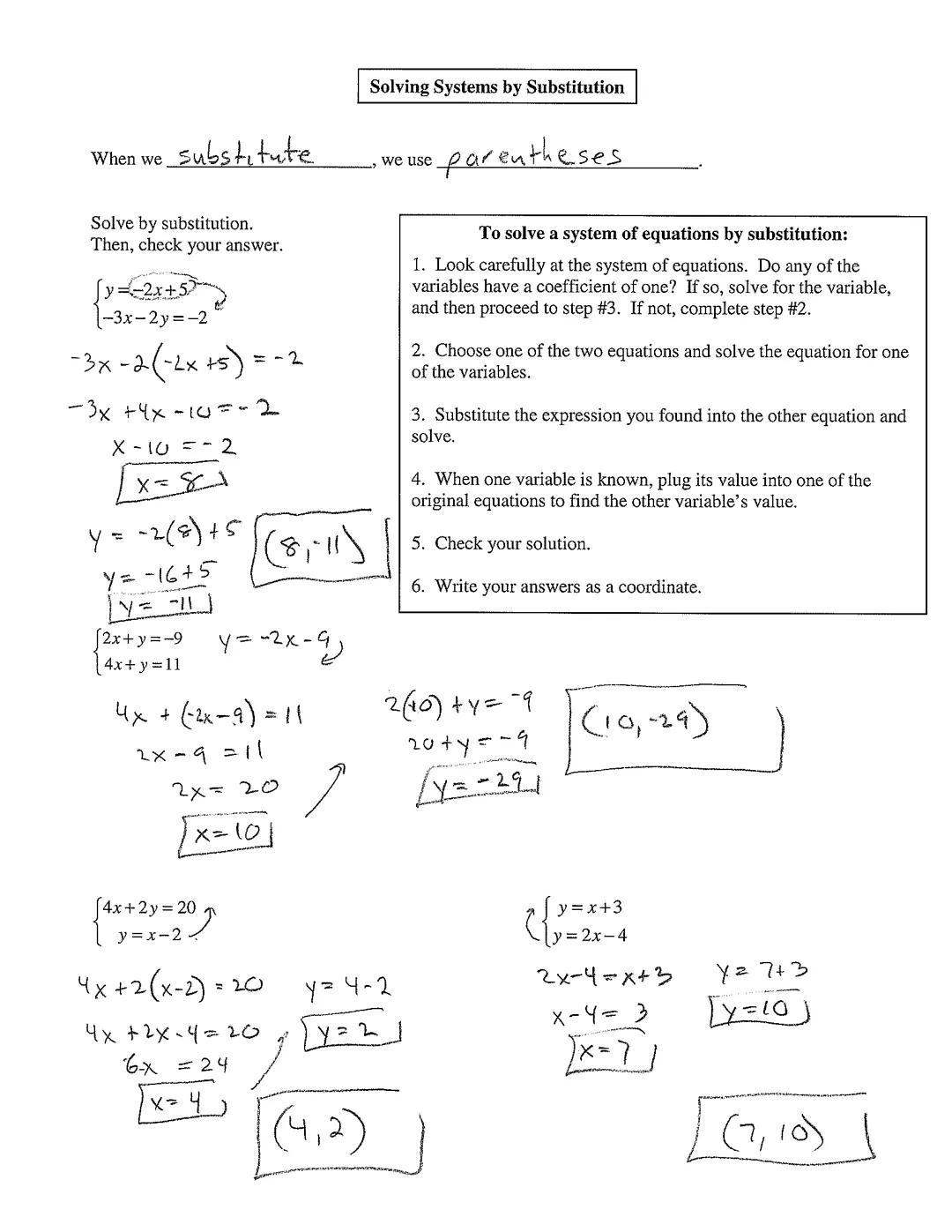 # 1.4 SOLVING SYSTEMS - GRAPHING AND SUBSTITUTION
WARM-UP-Graph each pair of lines in the same coordinate plane.
$
\begin{cases}
y=x-3 \\