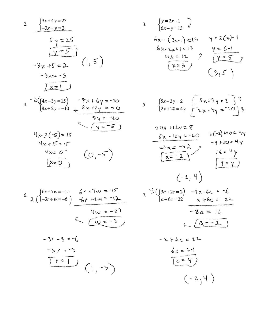 # 1.4 SOLVING SYSTEMS - GRAPHING AND SUBSTITUTION
WARM-UP-Graph each pair of lines in the same coordinate plane.
$
\begin{cases}
y=x-3 \\
