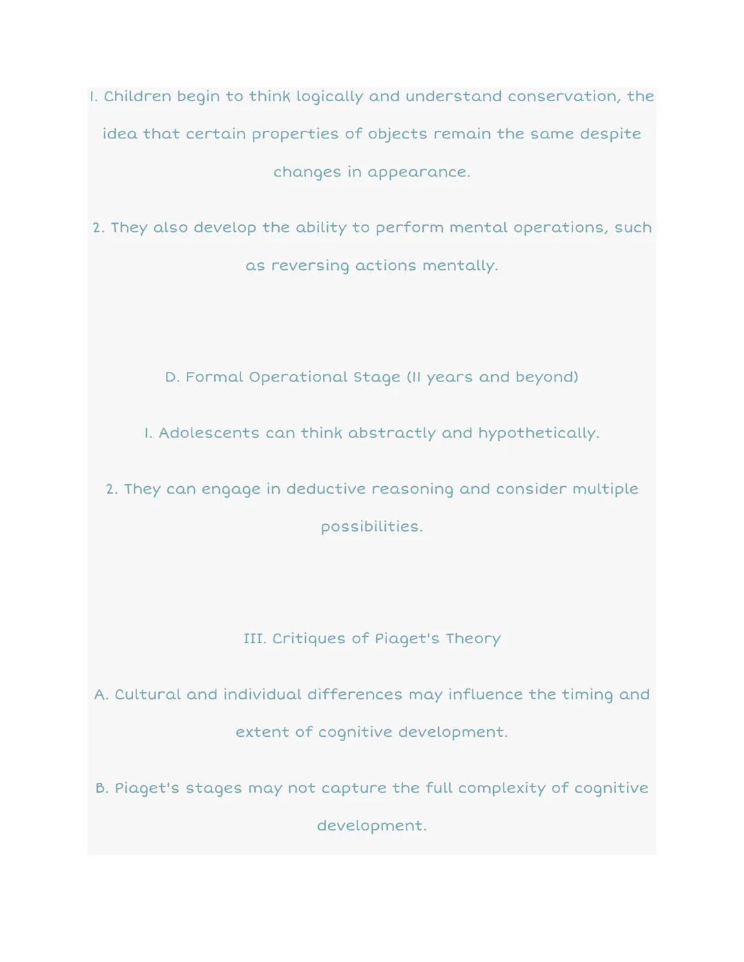 6.3 Cognitive Development in Childhood
COGNITIVE DEVELOPMENT
SENSORIMOTOR
BIRTH - 2 YEARS
PREOPERATIONAL
2-7 YEARS
W
CONCRETE
OPERATIONAL
7-