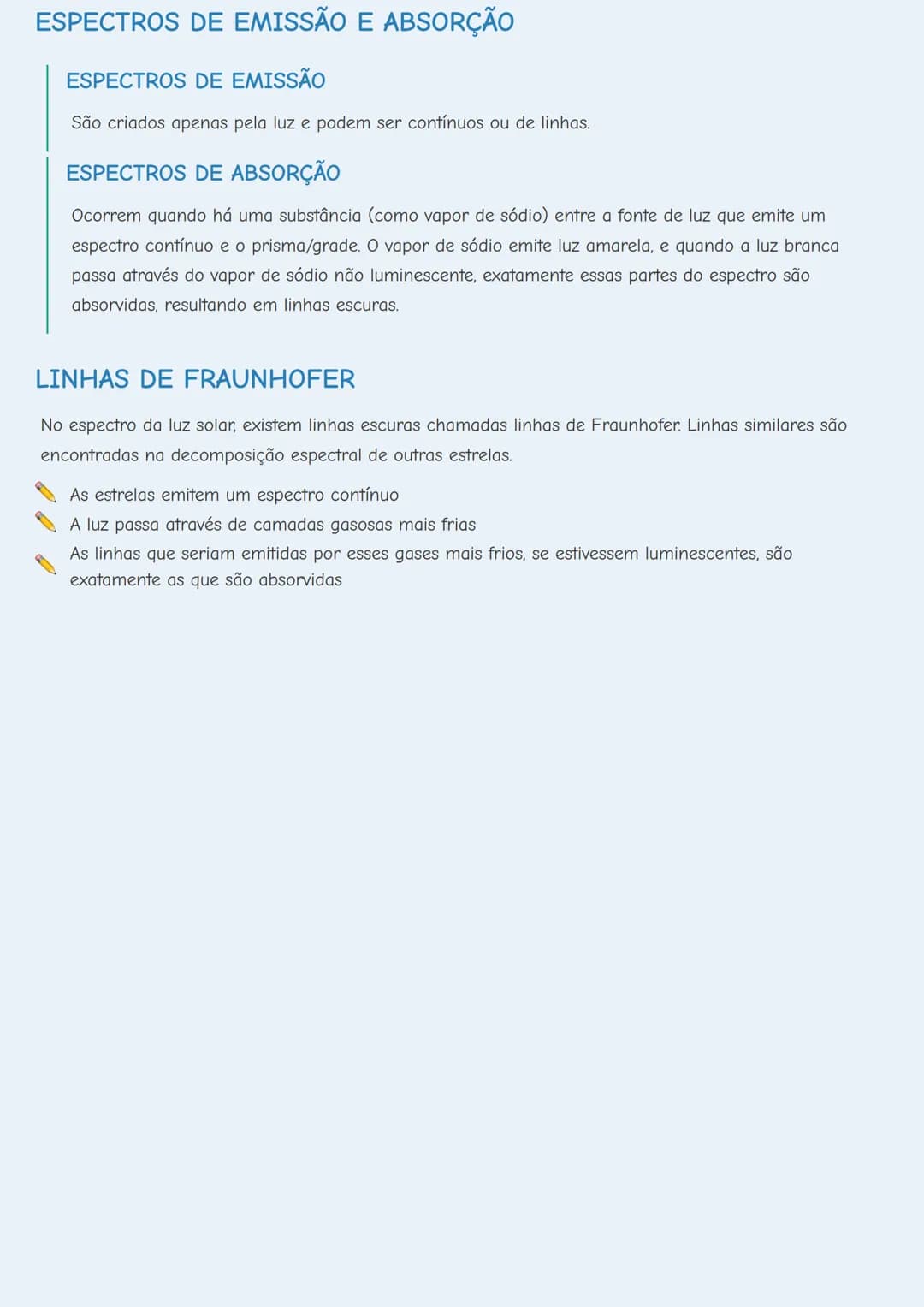 # ESPECTROS DE LUZ
## INTRODUÇÃO AOS ESPECTROS
Espectros são faixas coloridas compostas por luz de diferentes comprimentos de onda e frequê