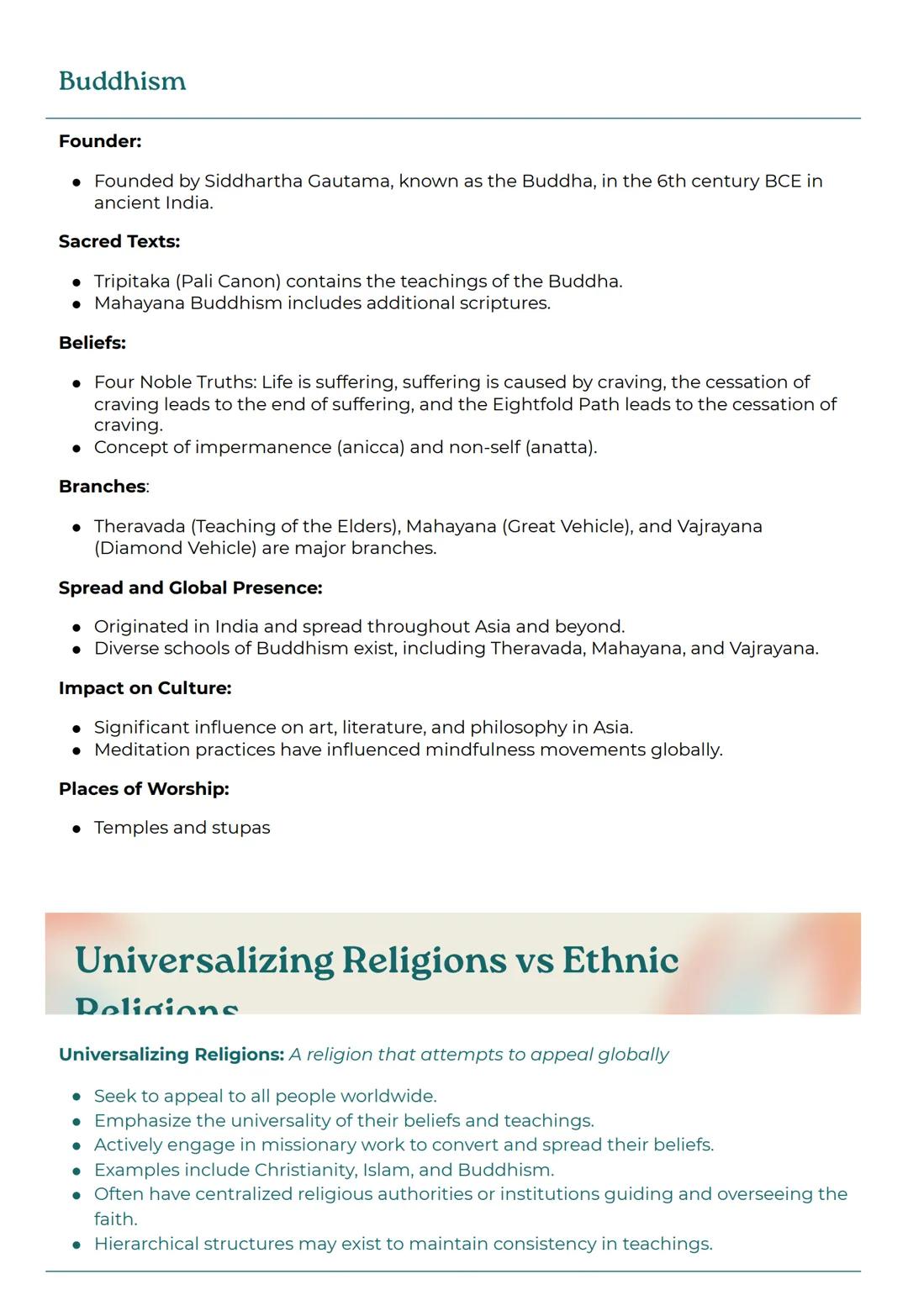 AP Human Geography
# Religion Test - Second
# 9 Weeks
Religion: Geographers recognize that religions are essential to understanding the sp