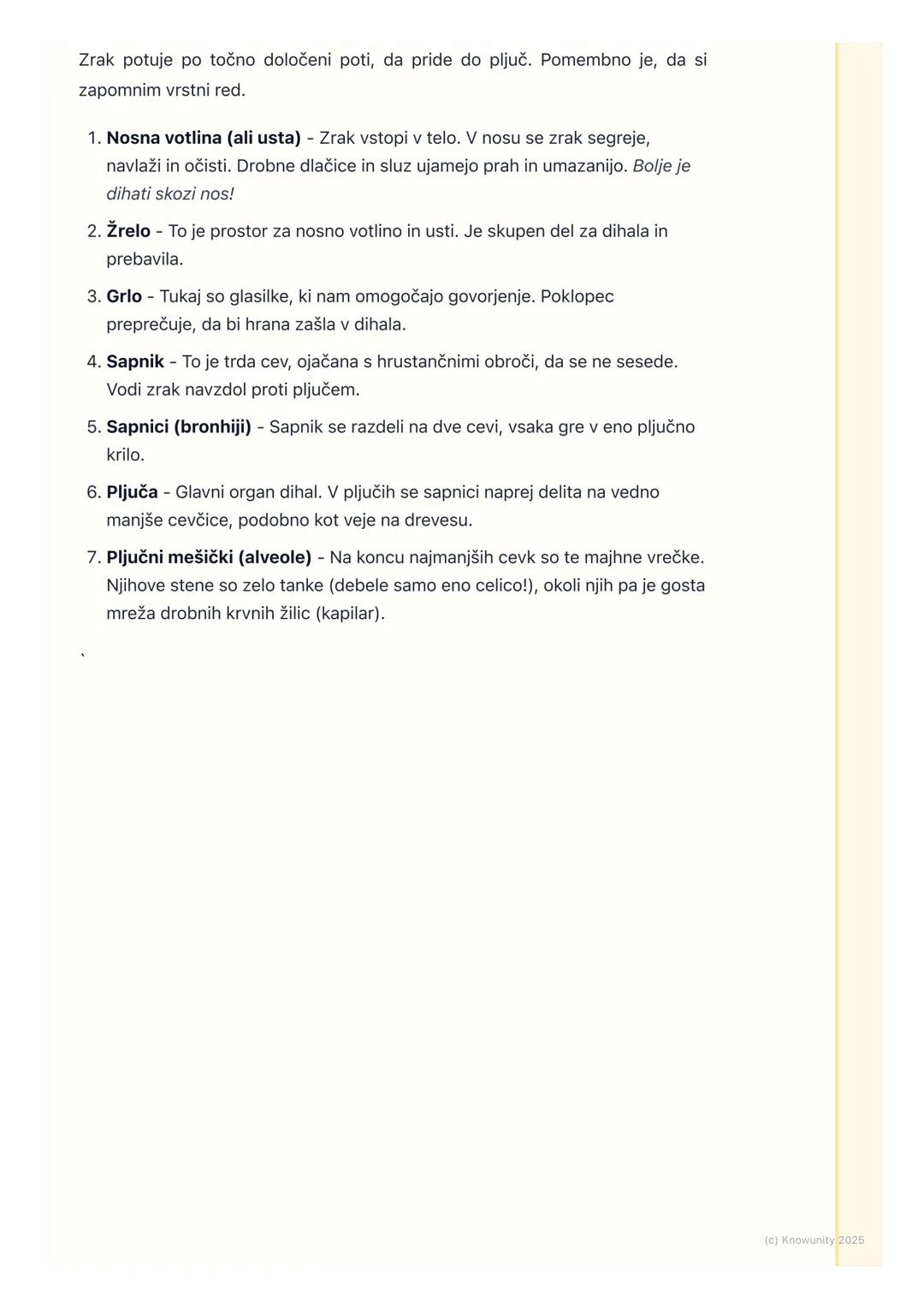 # Dihala
## Uvod v dihala
Dihanje je nujno za življenje. Brez hrane lahko zdržimo nekaj tednov, brez vode
nekaj dni, ampak brez zraka samo