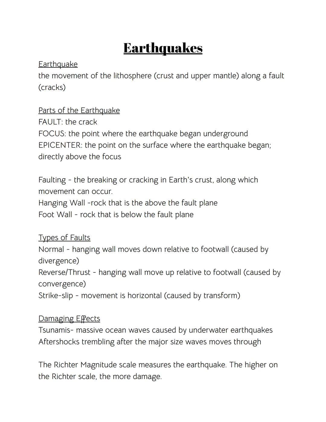 Earthquakes