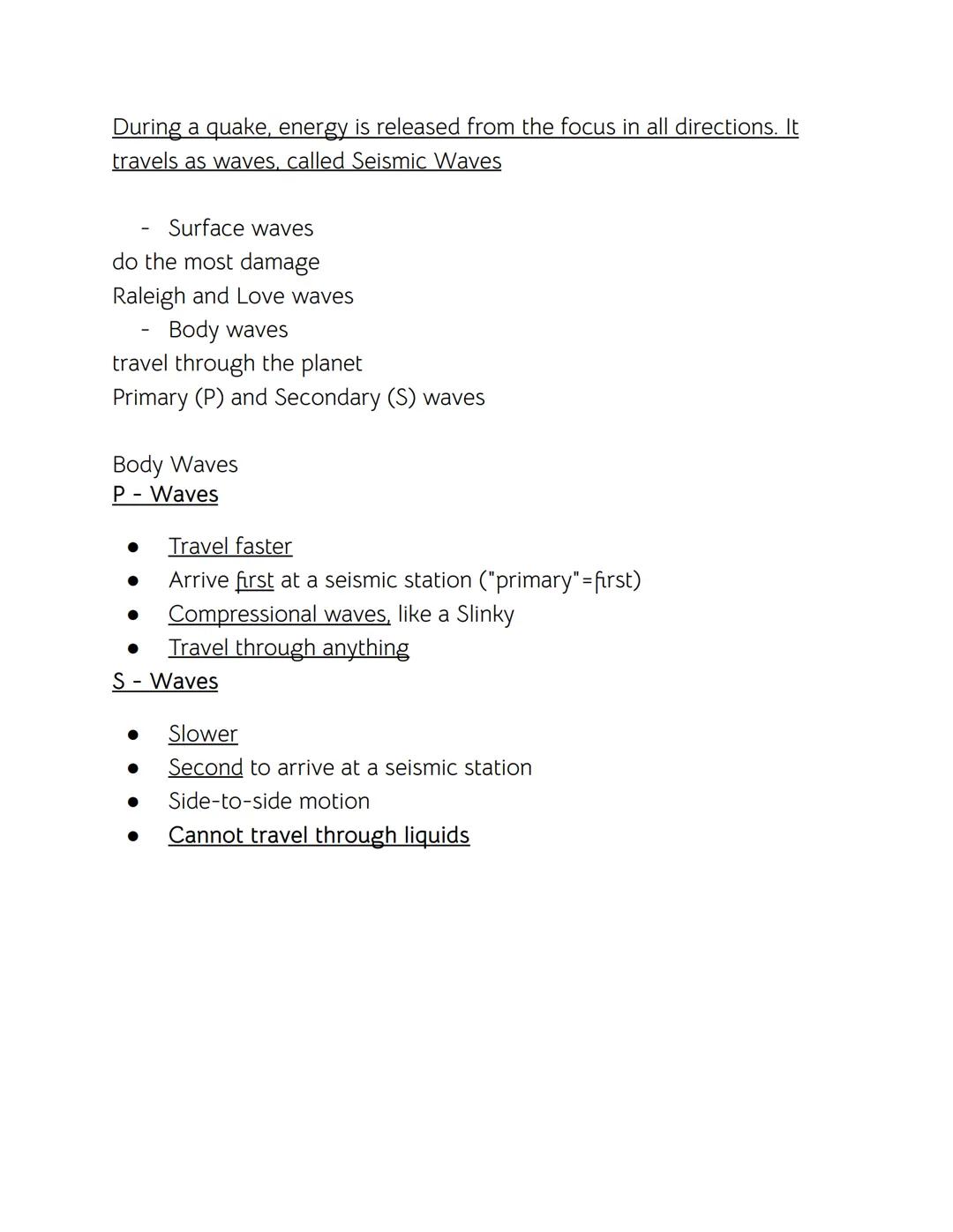 # Earthquakes
Earthquake
the movement of the lithosphere (crust and upper mantle) along a fault
(cracks)
Parts of the Earthquake
FAULT: th