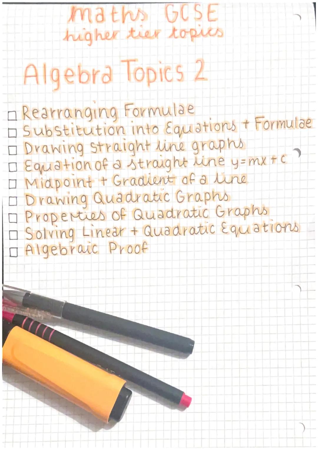 maths GCSE
higher tier topics
Algebra Topics 1
Forming Algebraic Expressions + Formulae
โก Equations, Expressions, Identities + Formulae
Simp