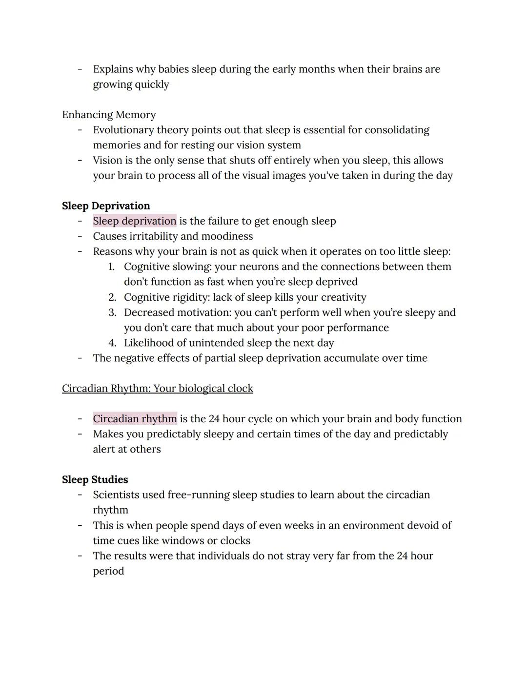 Chapter 4: Consciousness
Sleep
Sleeping with one eye open is called unihemispheric sleep, it is a practice
that allows the half of the brain