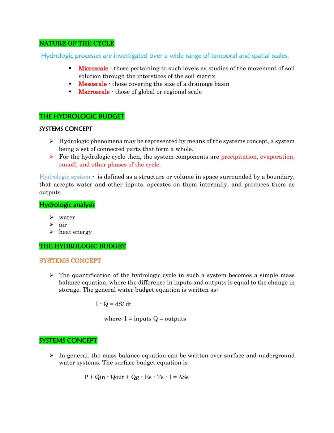 # HYDROMETEOROLOGY
THE HYDROLOGIC CYCLE
* The water cycle
* The central focus of hydrology
* The interdependence and continuous move