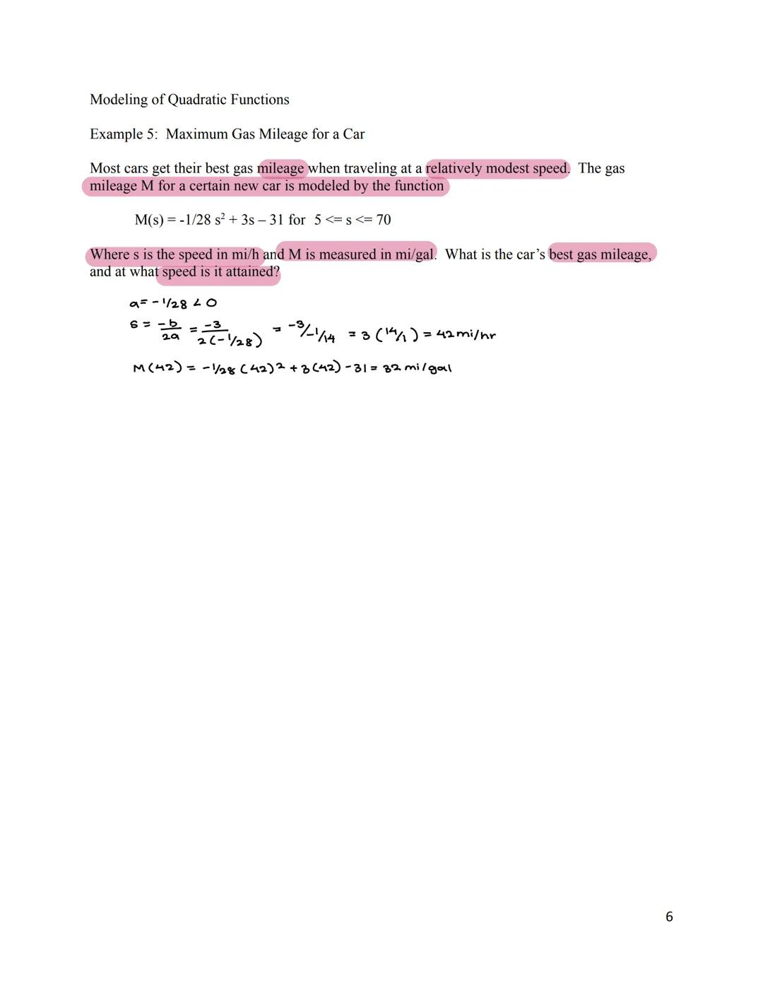 Chapter 3 Polynomial and Rational Functions
3.1 Quadratic Functions and Models
A polynomial function of degree n is a function of the form
A