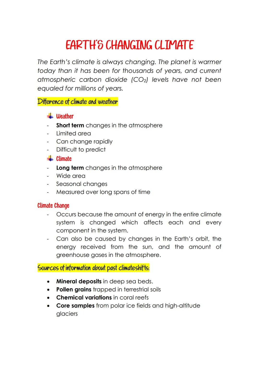 Earth's Changing Climate