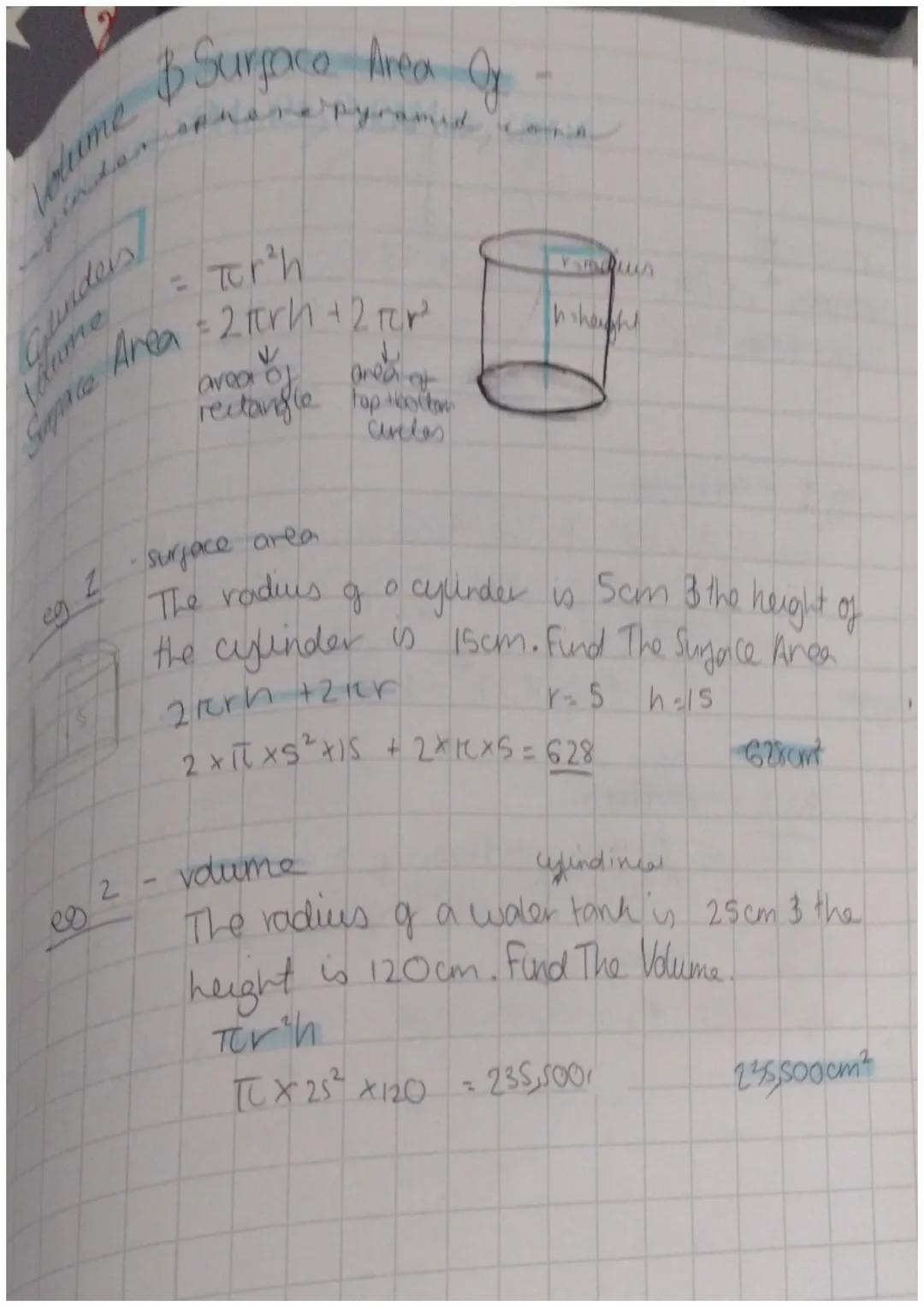 Jaume
20
dame
Torah
Supace Ana #2 forh+ 2 for ²
2
2
В Surface Area
Area Of
1²
at
rectangle top on
Circles
Kodus
Q
surface area
The radius
o