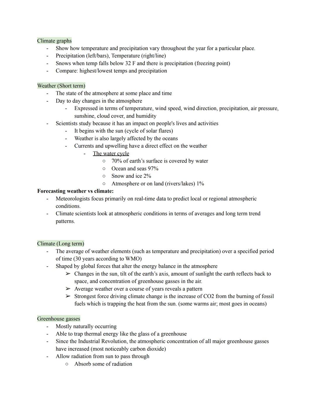 Climate graphs
Show how temperature and precipitation vary throughout the year for a particular place.
Precipitation (left/bars), Temperatur
