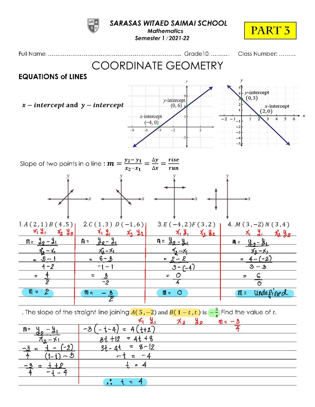 Equations of lines (Analytic Geom)