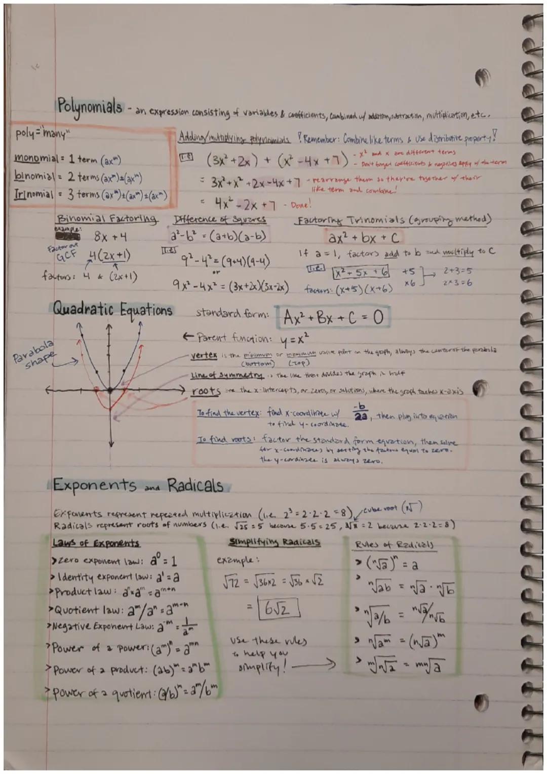 Algebra 1 Overview
CIRRICULUM TOPICS al·ge· bra (noun) - the part of mathematics that helps represent problems in the form of vasithematical